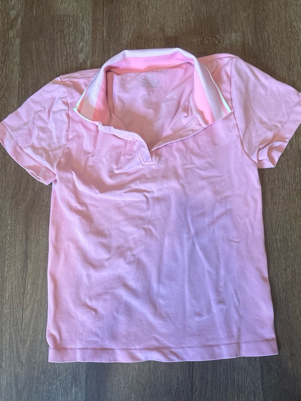 Juniors Girl 2X Pink Polo Short Sleeve Top